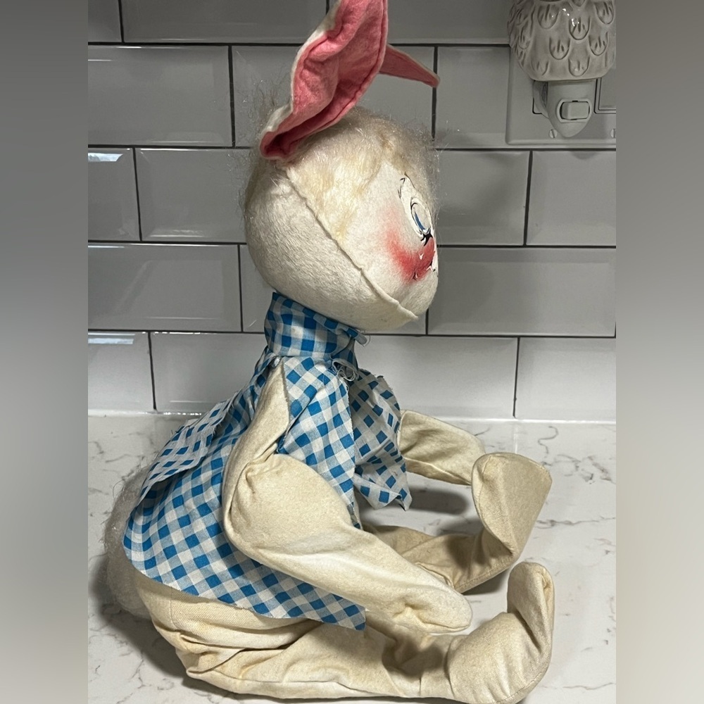 Annalee | Vintage 1971 Country Boy bunny 12” sitting bendable Easter - Picture 4 of 11